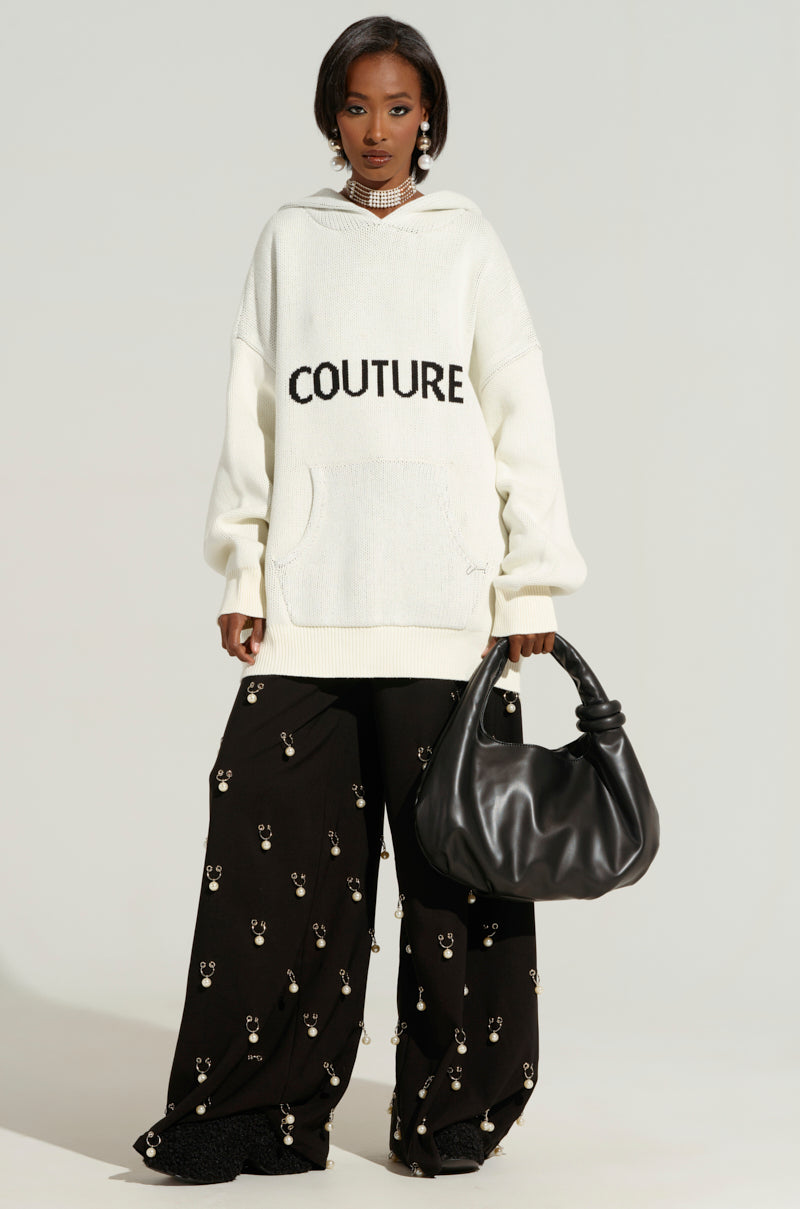 COUTURE OVERSIZED HOODED SWEATER
