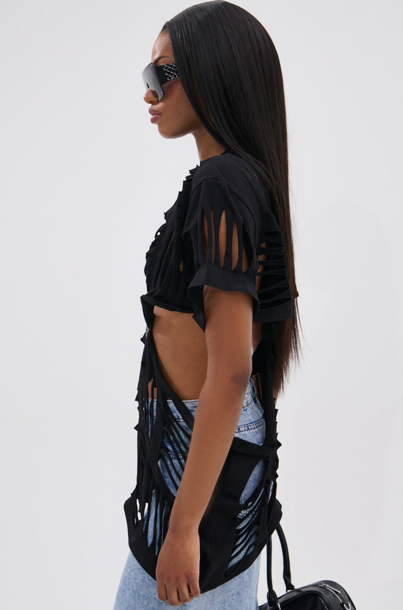 SHREDDED OVERSIZED SHORT SLEEVE TEE