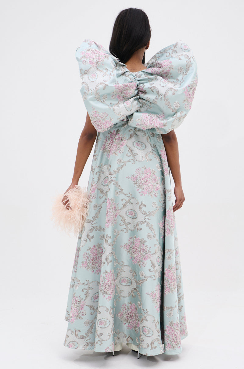 FEELING HEAVENLY BROCADE SHORT SLEEVE BLOUSE