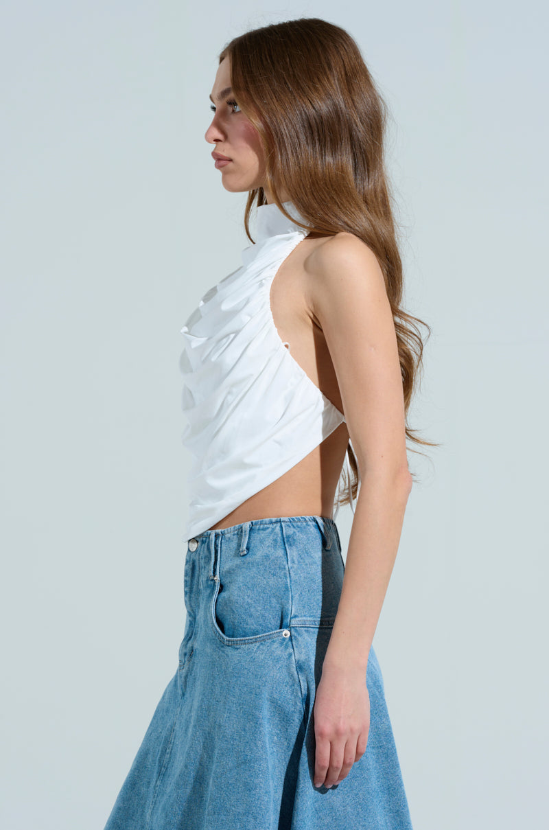 MIAMI NIGHTS HALTER NECK TIE BACK TOP