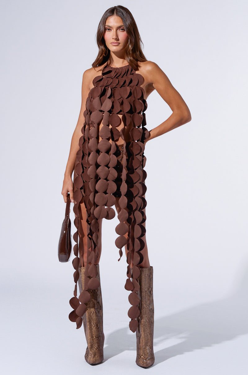 LIGHTS FLASHING HALTER TIE NECK TOP