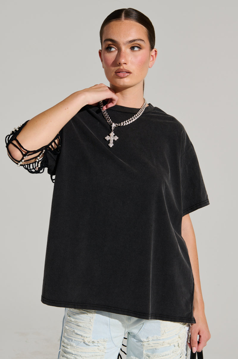 SOMEONE YOU KNOW SHIRT WITH CUTOUTS ON BACK