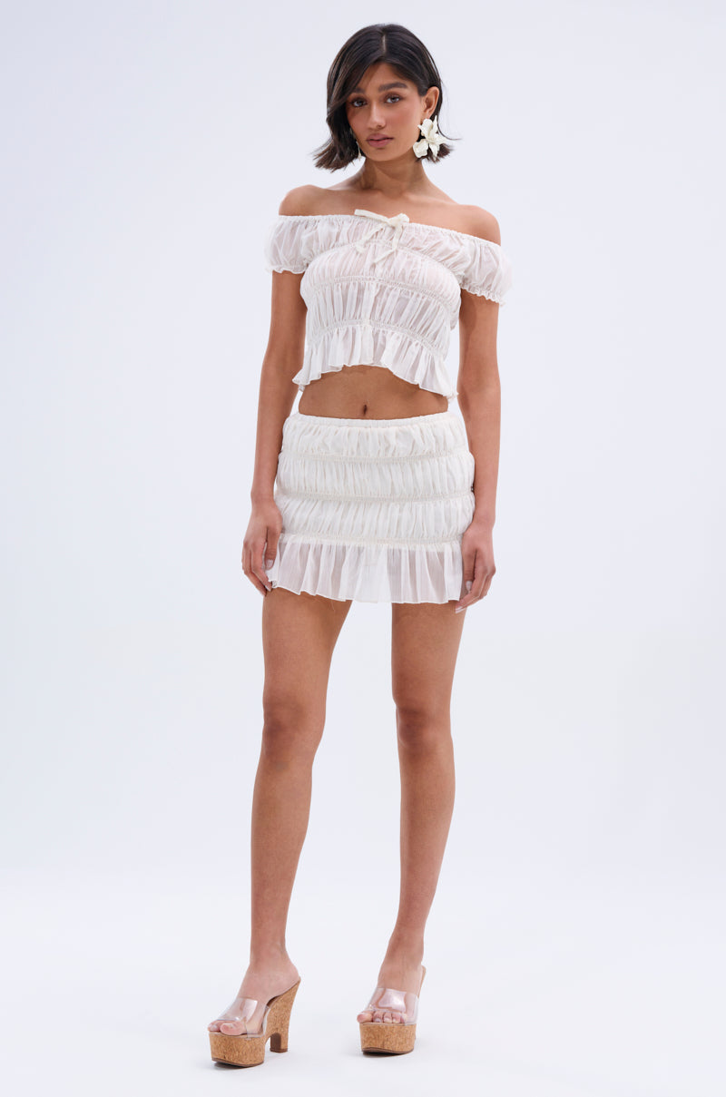 FLIRT WITH ME OFF THE SHOULDER BLOUSE