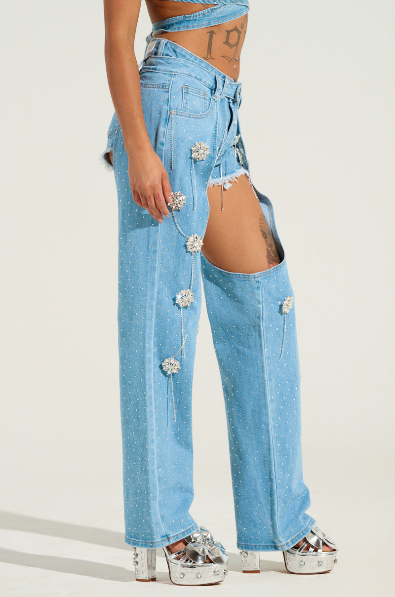 DIVALICIOUS DENIM CHAPS