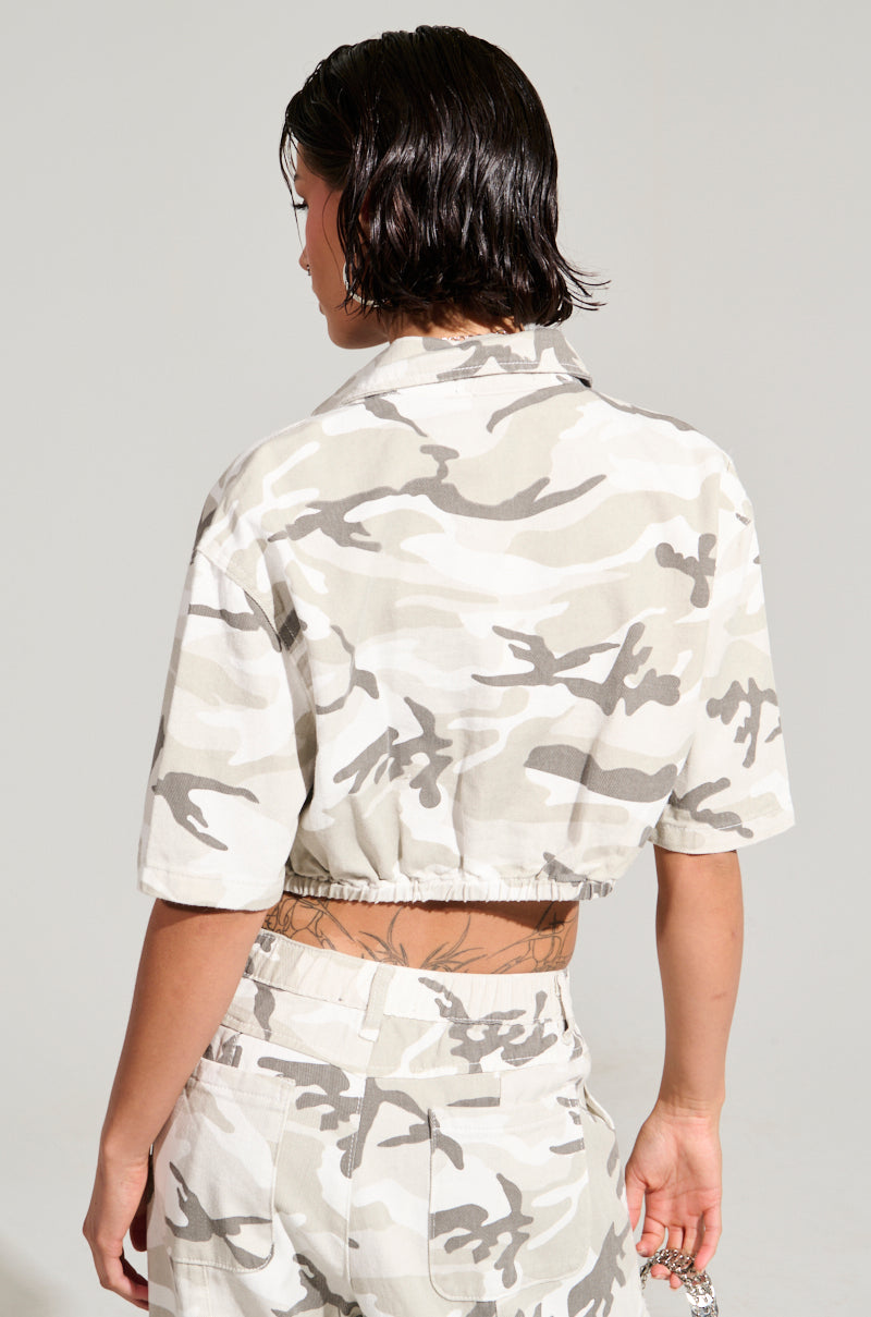YOURE UP NEXT CAMO BUTTON DOWN TOP