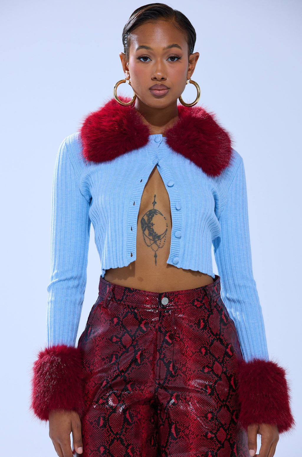 EXTRA IS MY MIDDLE NAME CARDIGAN WITH FUR