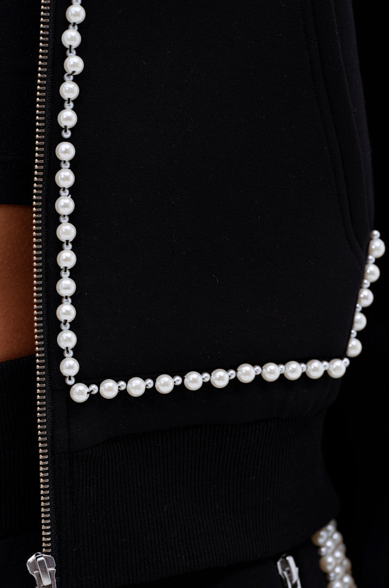 PEARL GIRL ZIP UP SWEATSHIRT