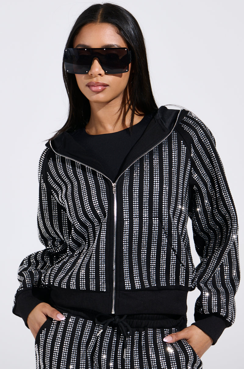 SPARKLE QUEEN ZIP UP SWEATSHIRT