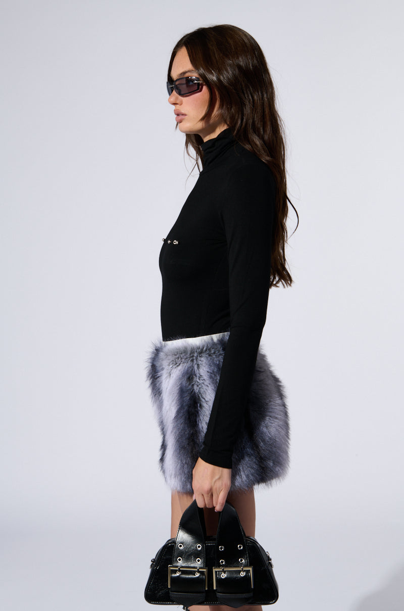 QUIT STARING LONG SLEEVE BODYSUIT IN BLACK