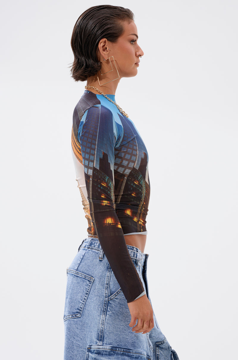 BIG CITY LONG SLEEVE MESH TOP