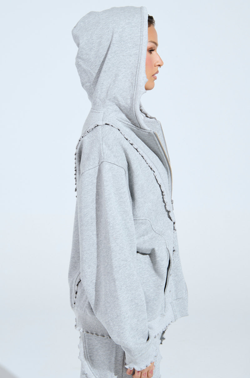 COME CHILL WITH ME ZIP UP SWEATSHIRT