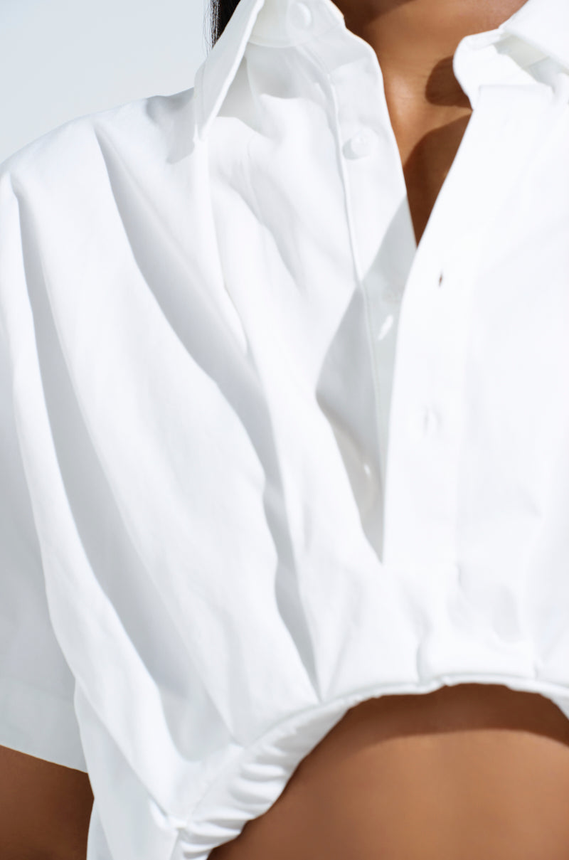 SHINE ON BUTTON DOWN BUBBLE TOP