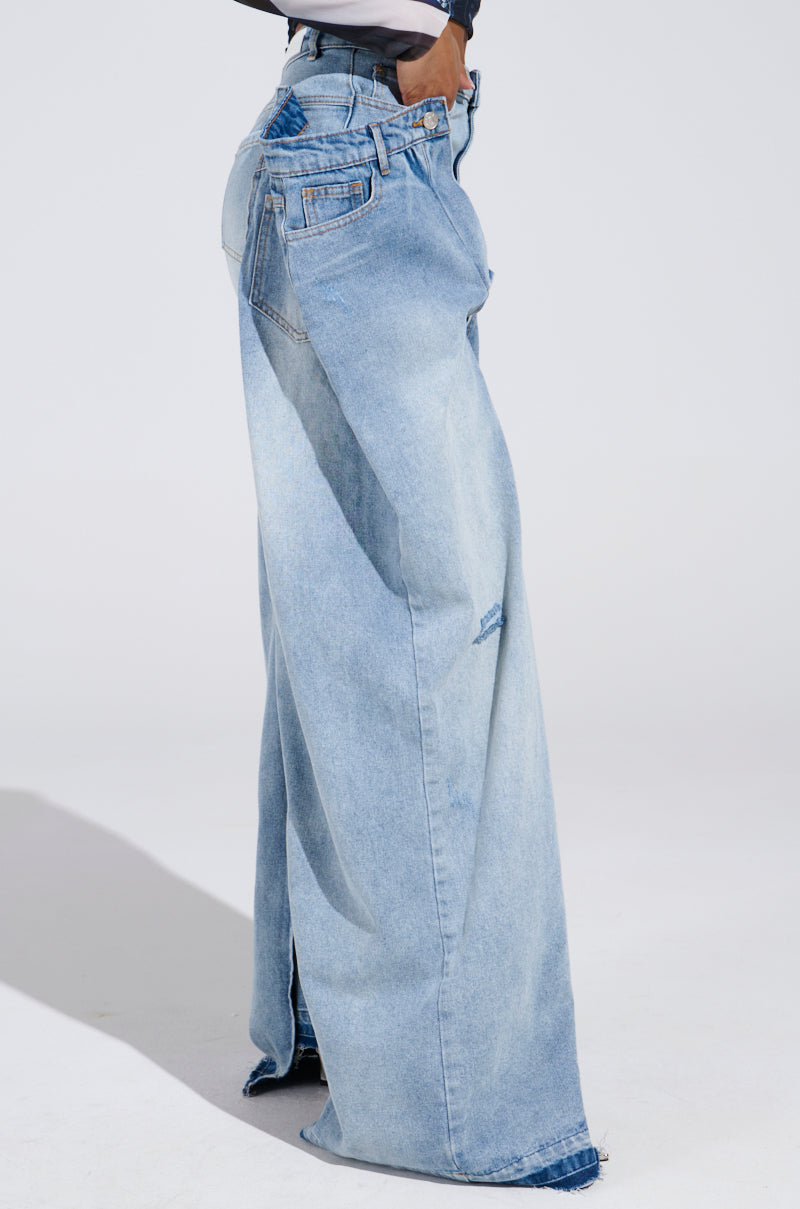 SEEING DOUBLE DECONSTRUCTED DENIM JEANS