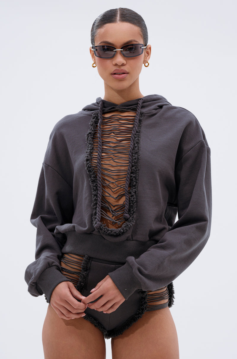 STRESSED AND DISTRESSED SWEATSHIRT