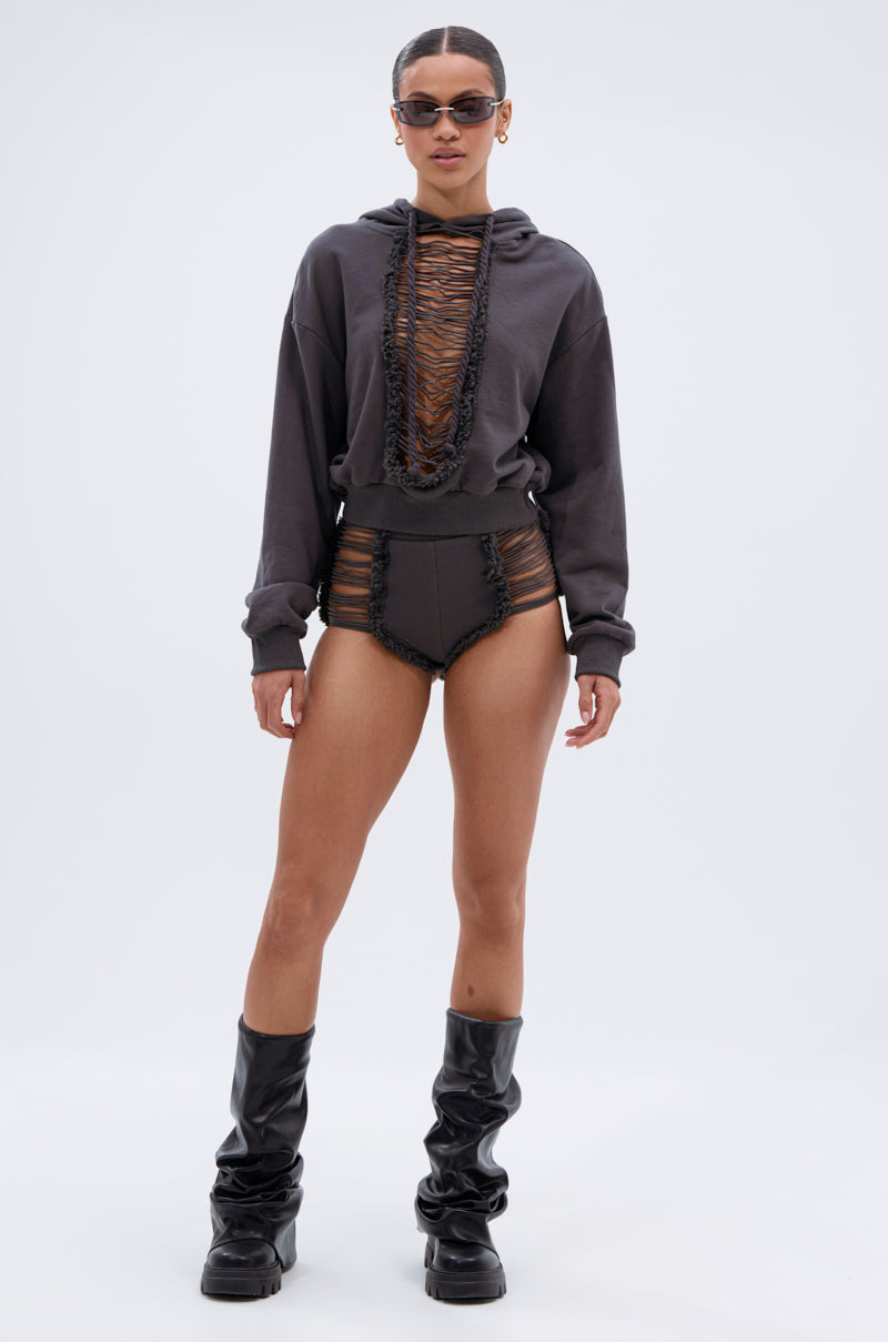 STRESSED AND DISTRESSED SWEATSHIRT