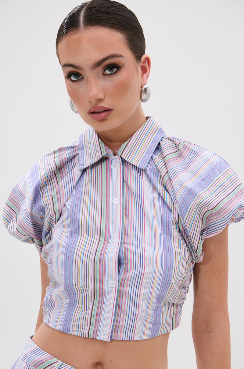 SUMMER TIME VIBES STRIPE BLOUSE
