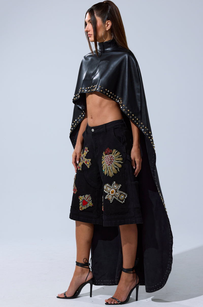 ALL ABOUT THE DROP TURTLENECK HIGH-LOW BLOUSE