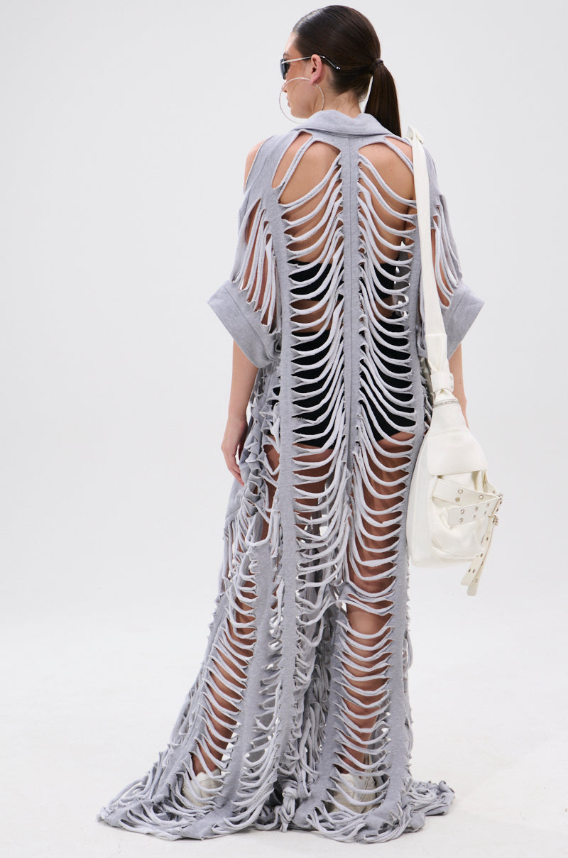 OVER IT DISTRESSED FRENCH TERRY JUMPSUIT