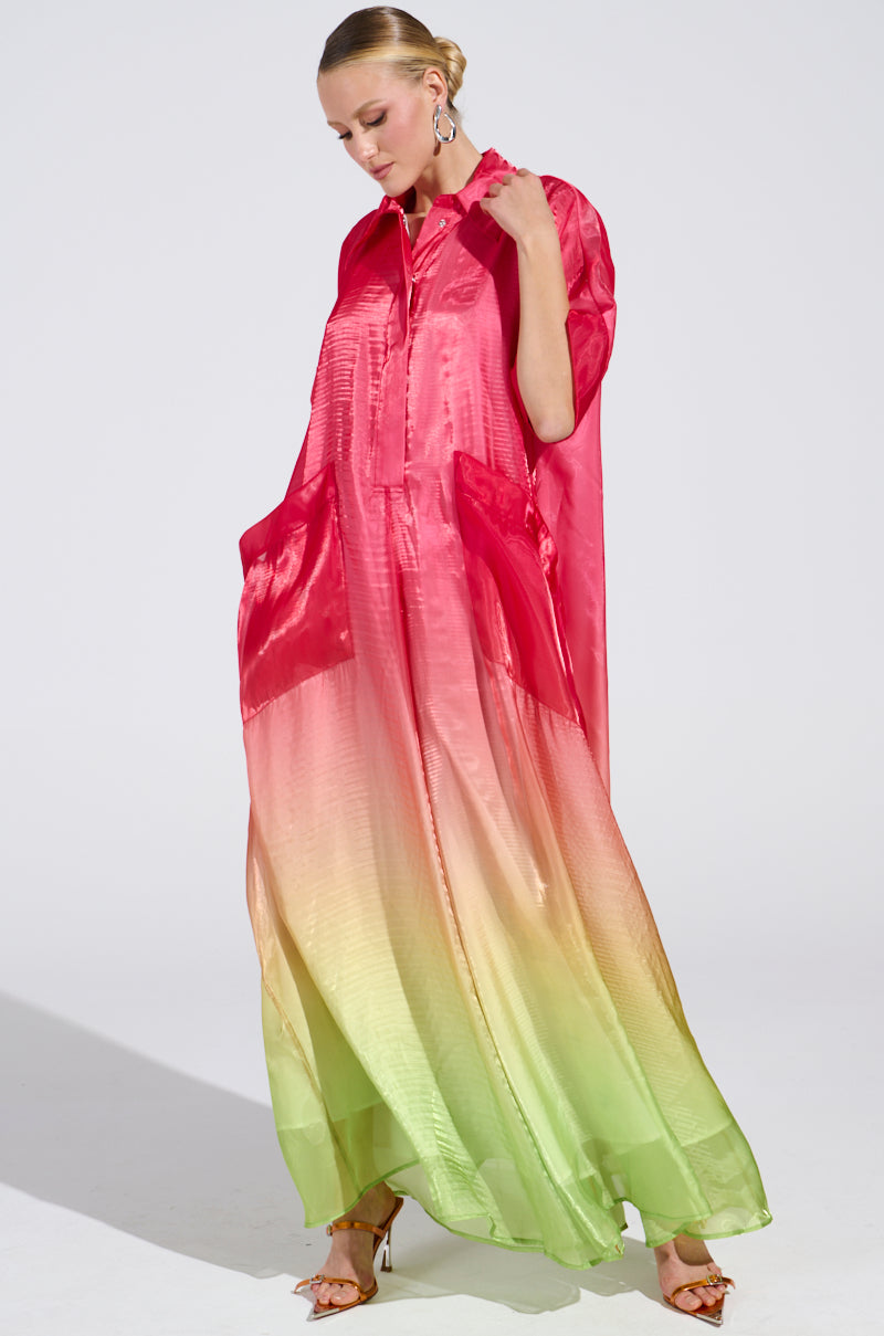 ISLA OMBRE OVERSIZED SATIN JUMPSUIT IN PINK