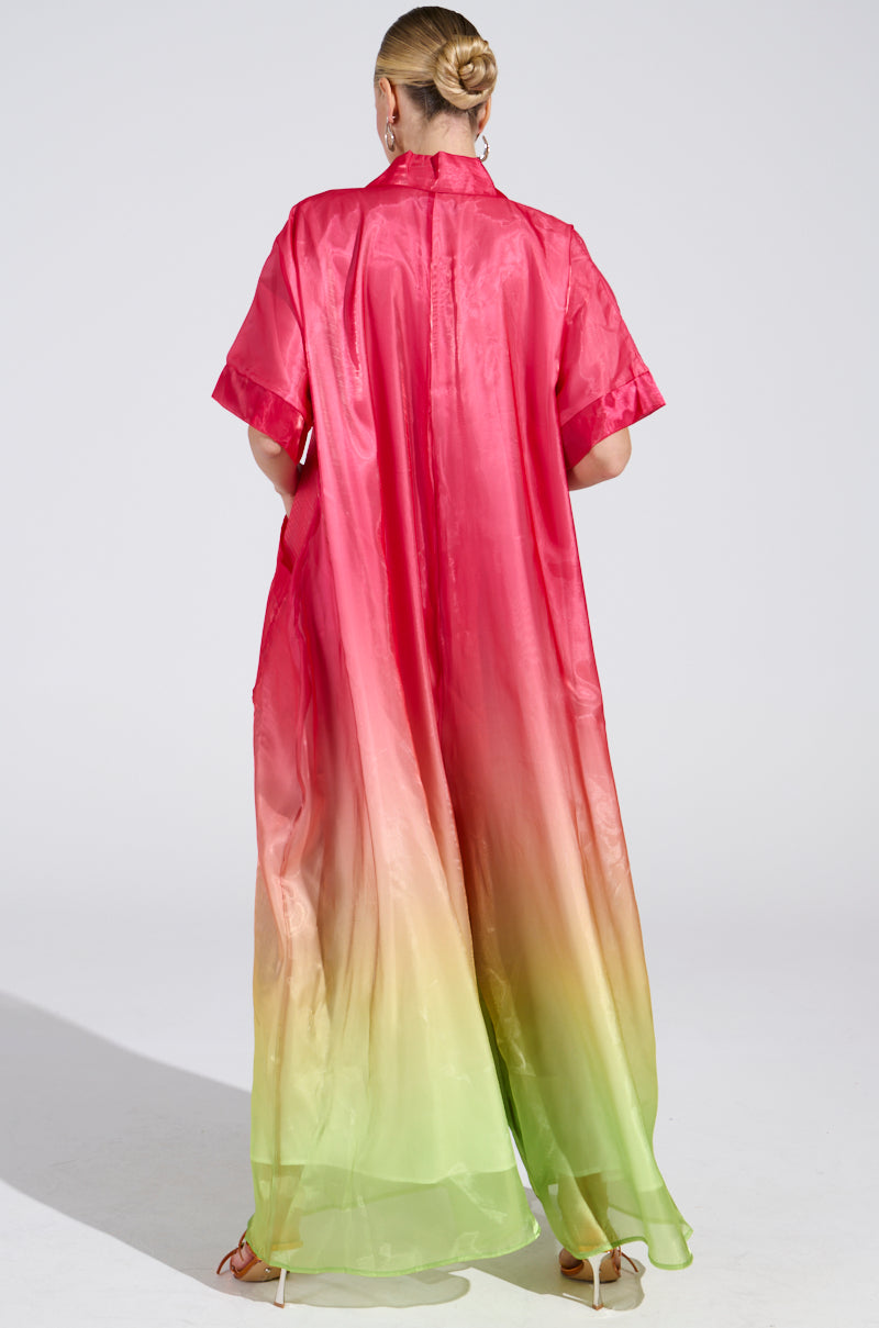 ISLA OMBRE OVERSIZED SATIN JUMPSUIT IN PINK