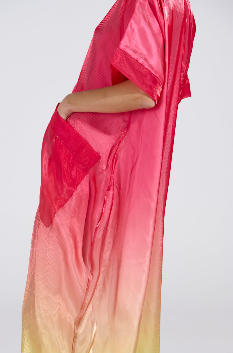ISLA OMBRE OVERSIZED SATIN JUMPSUIT IN PINK