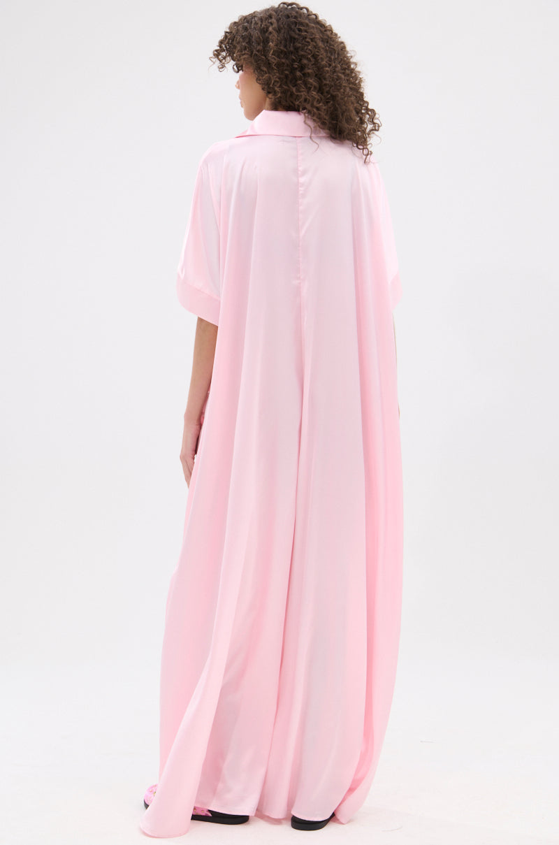 SHE'S RICH OVERSIZED SATIN JUMPSUIT IN LIGHT PINK