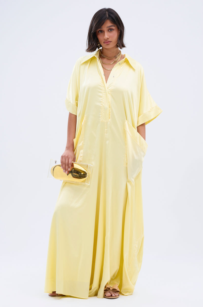 HAPPY HOUR SATIN JUMPSUIT IN YELLOW