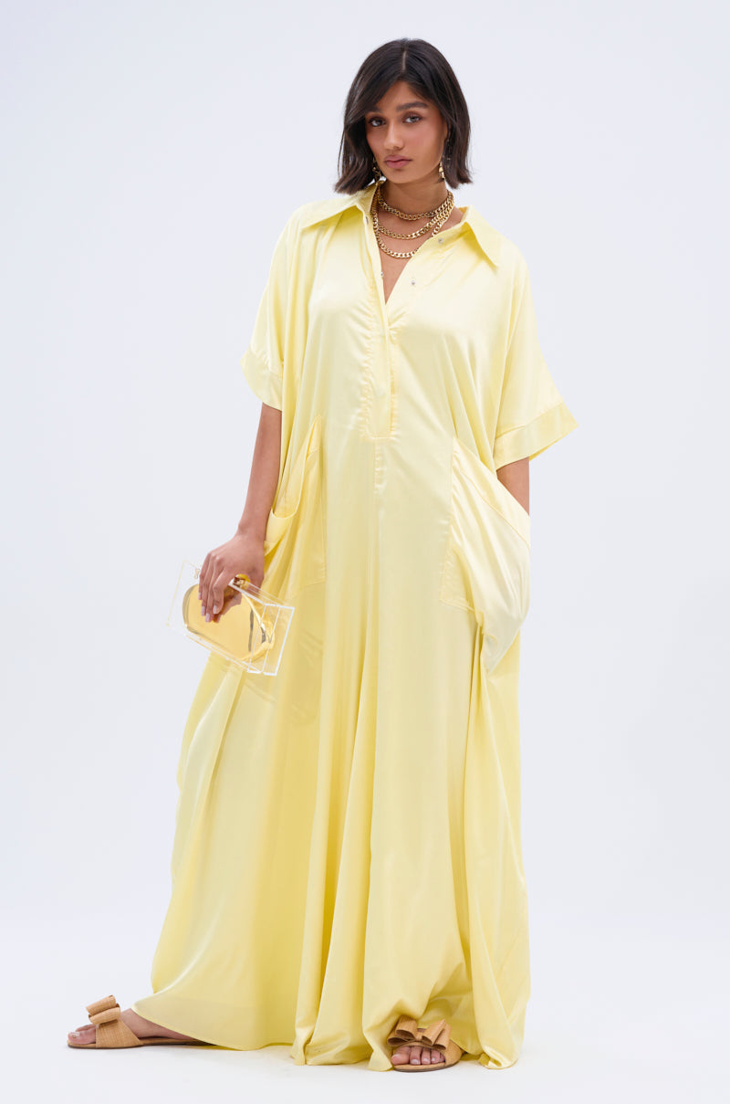 HAPPY HOUR SATIN JUMPSUIT IN YELLOW