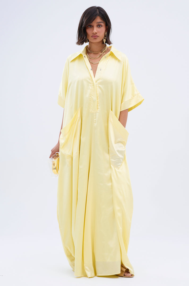 HAPPY HOUR SATIN JUMPSUIT IN YELLOW