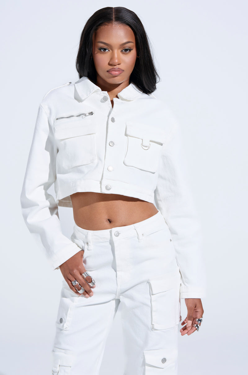 KYLIE CARGO DENIM JACKET