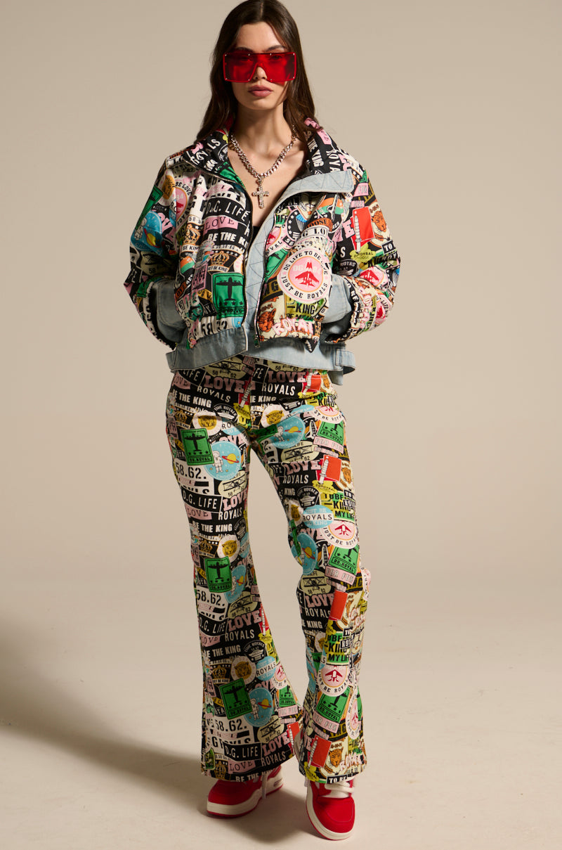 GREEN LIGHT LOW RISE FLARE DENIM