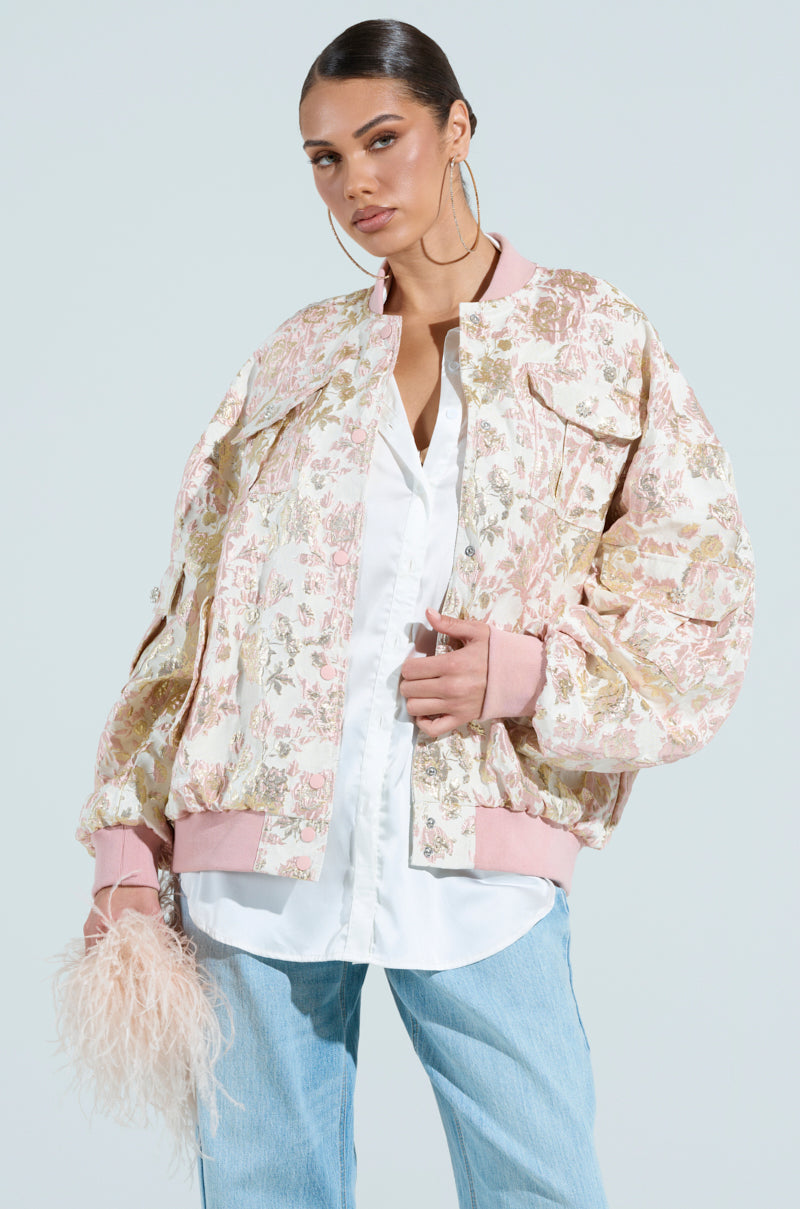 TAKE CARE BROCADE BOMBER