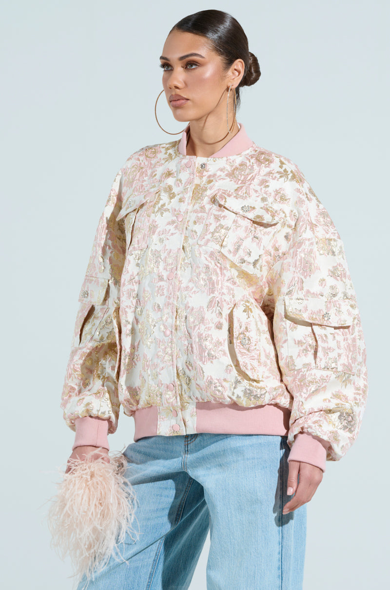 TAKE CARE BROCADE BOMBER