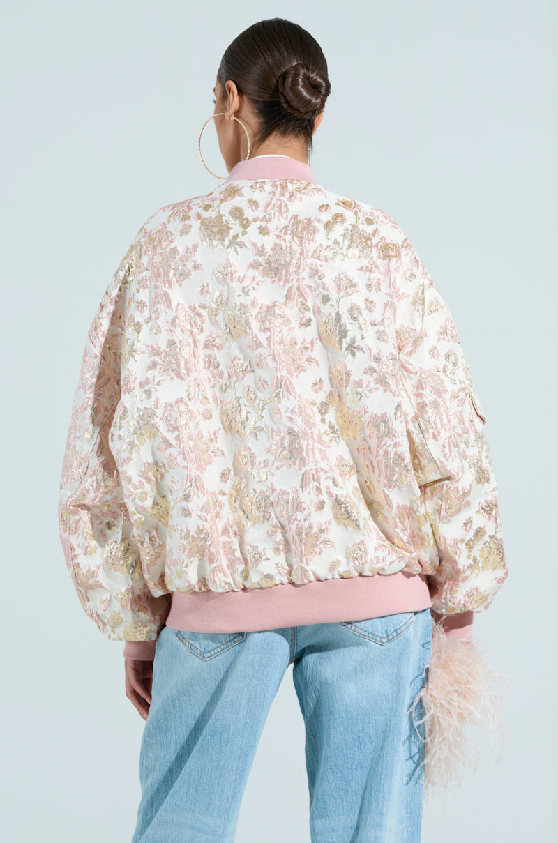 TAKE CARE BROCADE BOMBER
