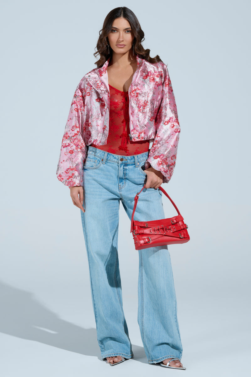 SWEET DISPOSITION BROCADE BOMBER
