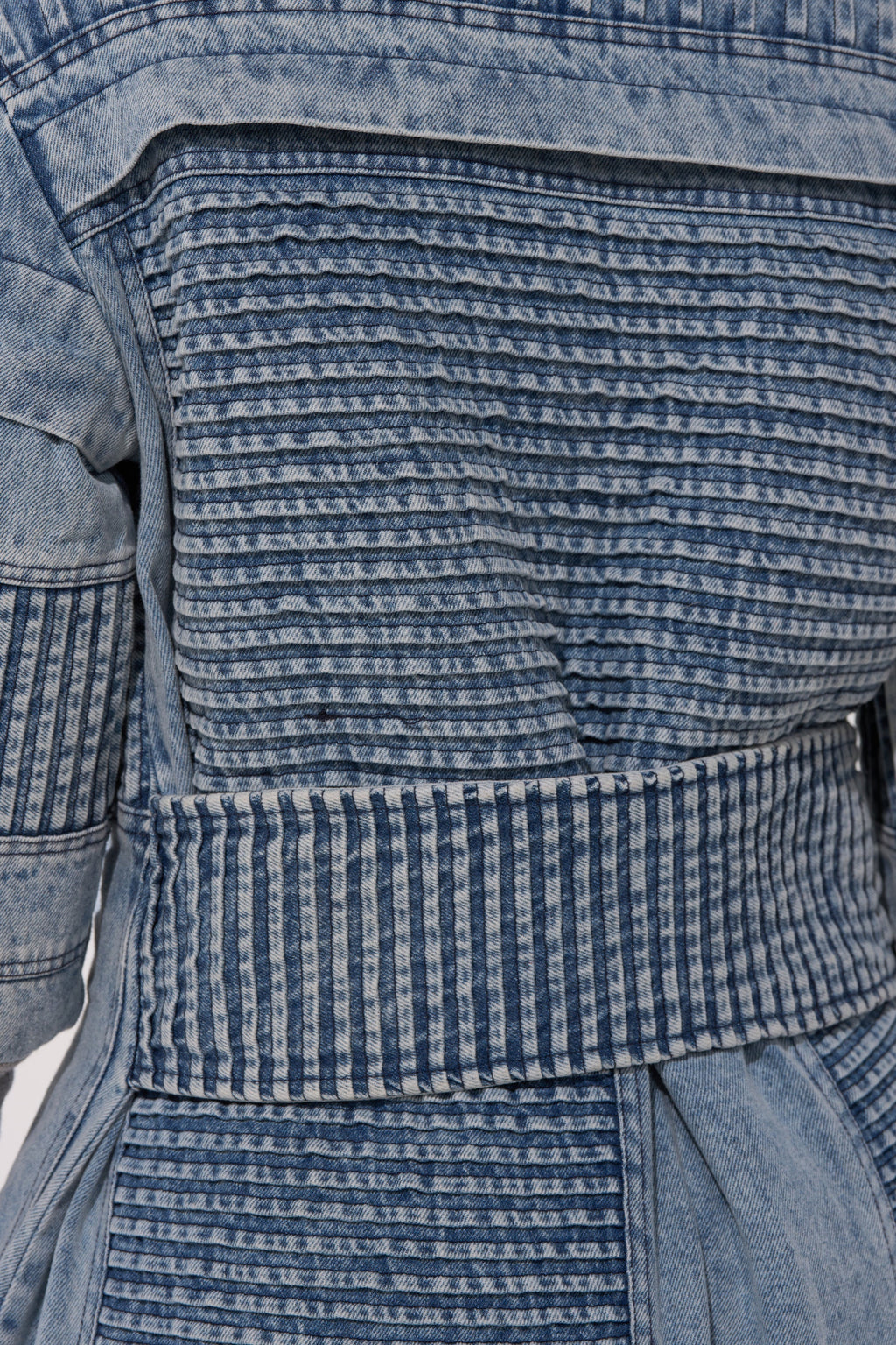 VORTEX DENIM TRENCH COAT IN BLUE