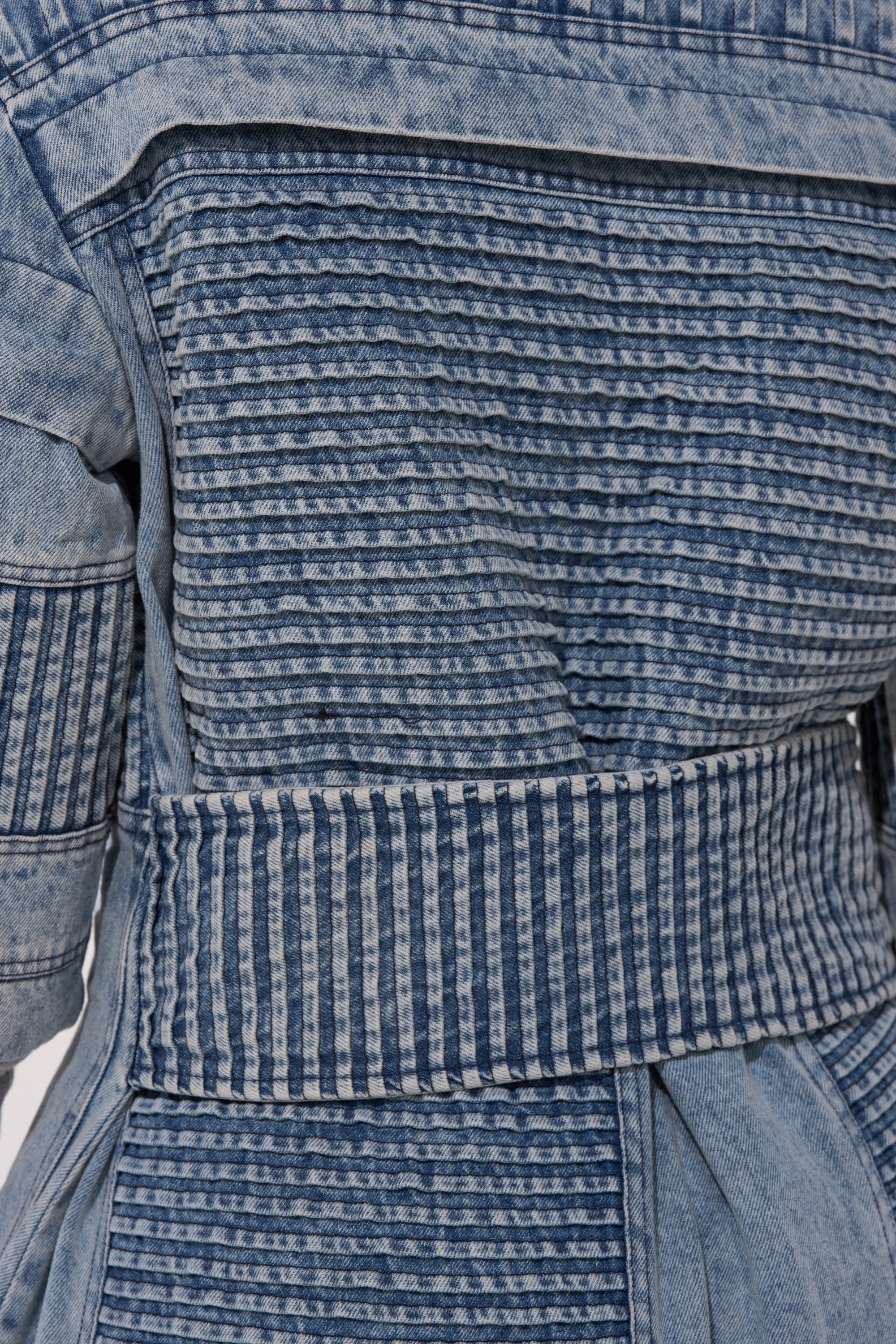 VORTEX DENIM TRENCH COAT IN BLUE