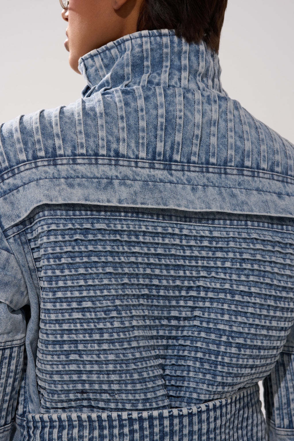 VORTEX DENIM TRENCH COAT IN BLUE