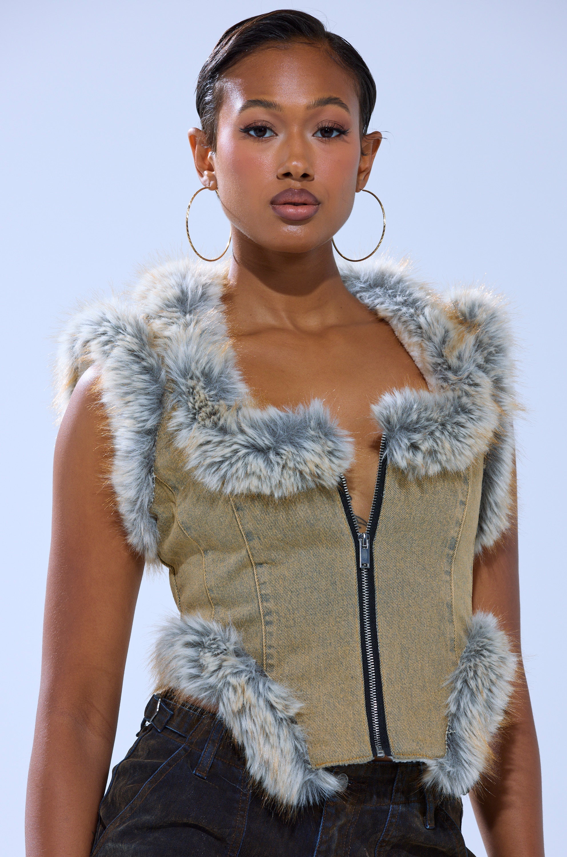 ITTY BITTY FUR TRIM VEST