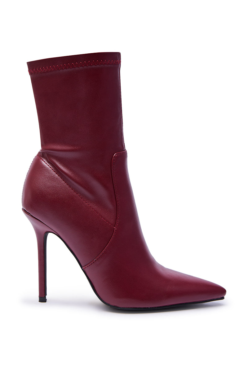 AZALEA WANG KATHII BURGUNDY BOOTIE