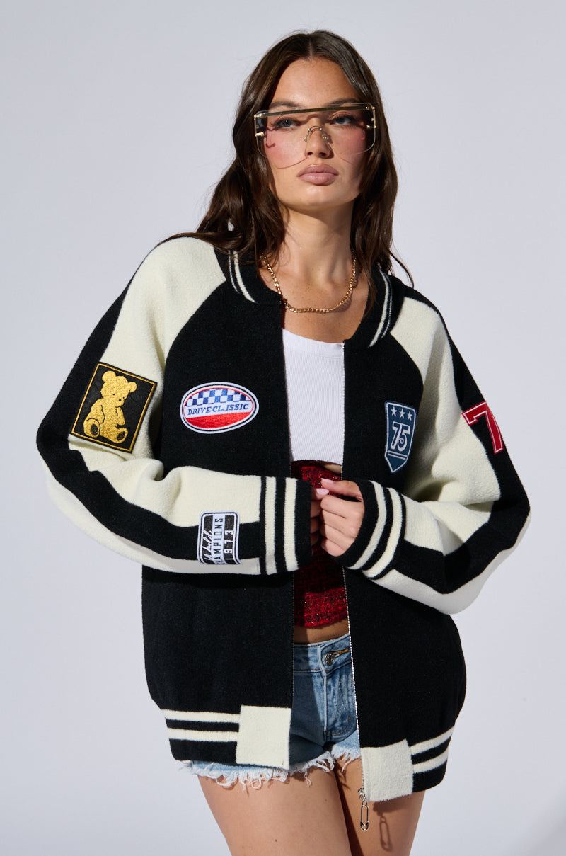 DOWN TIME KNIT BOMBER