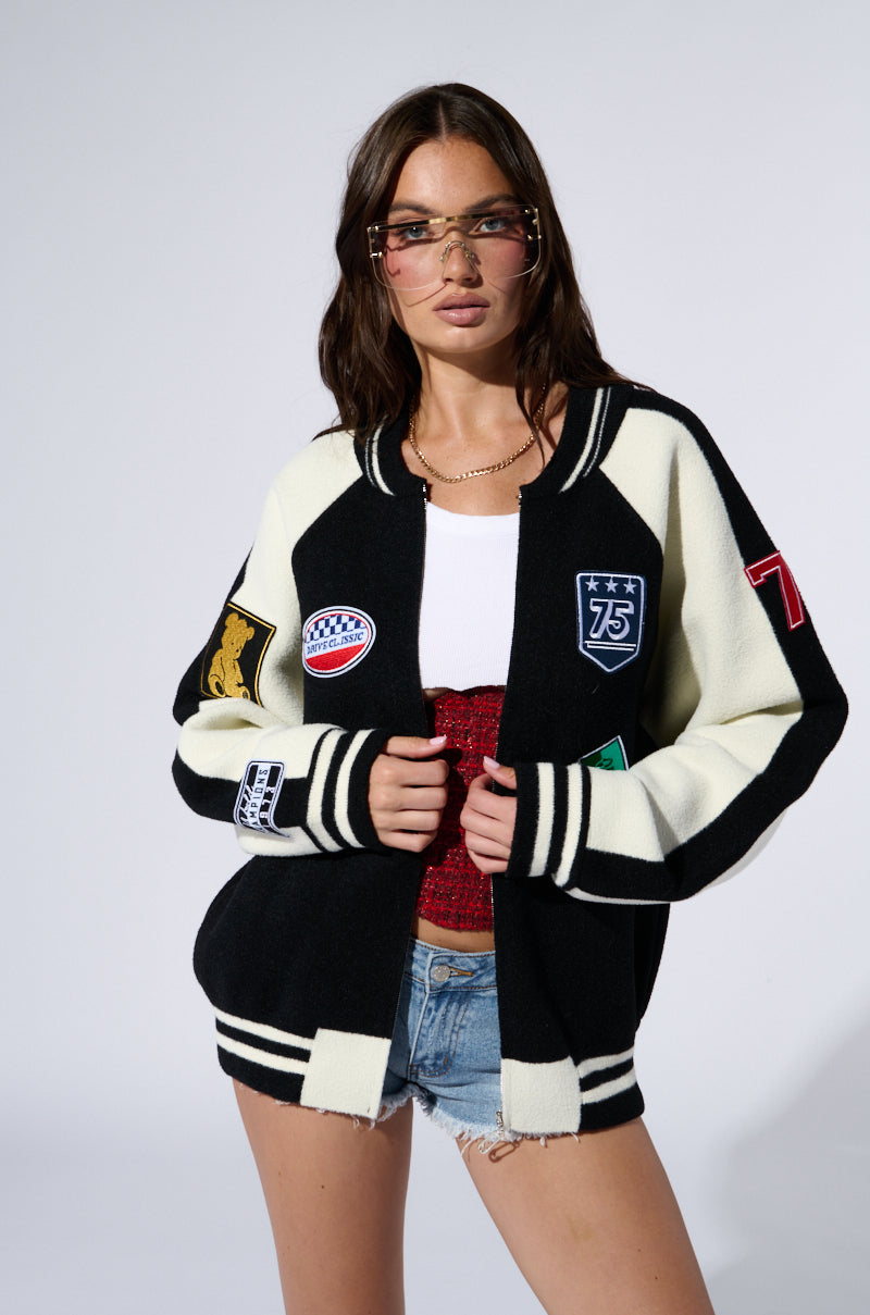 DOWN TIME KNIT BOMBER