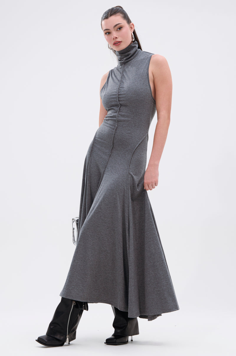 DONT GIVE UP MOCK NECK KNIT MAXI DRESS