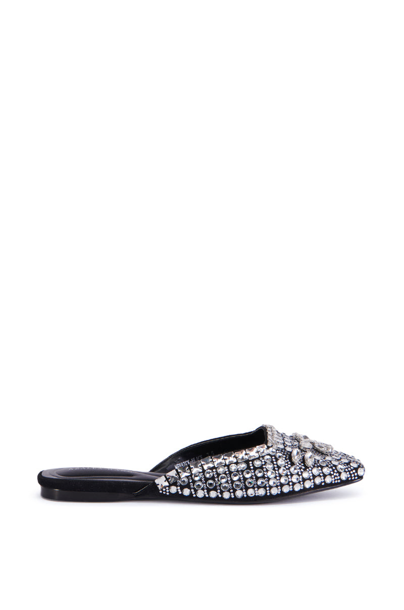 AZALEA WANG MERRICK SILVER RHINESTONE FLAT