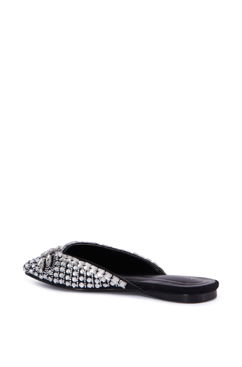 AZALEA WANG MERRICK SILVER RHINESTONE FLAT