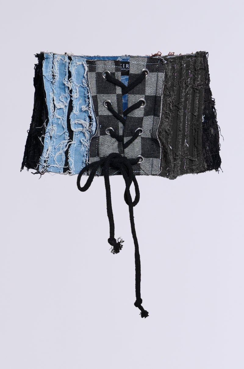 RAY DENIM PATCHWORK BELT