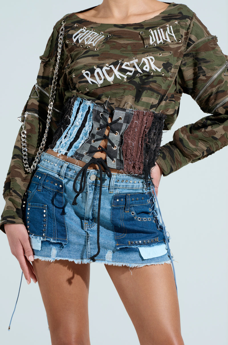 RAY DENIM PATCHWORK BELT