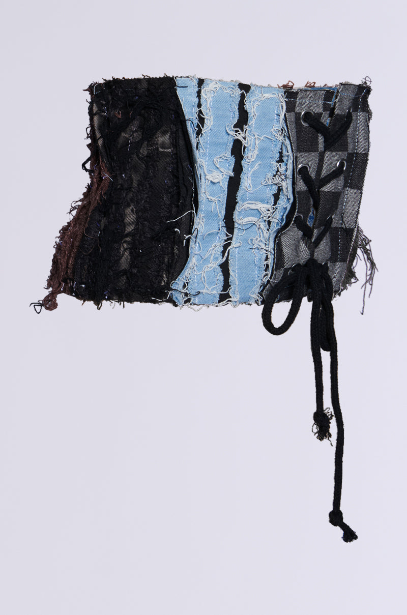 RAY DENIM PATCHWORK BELT