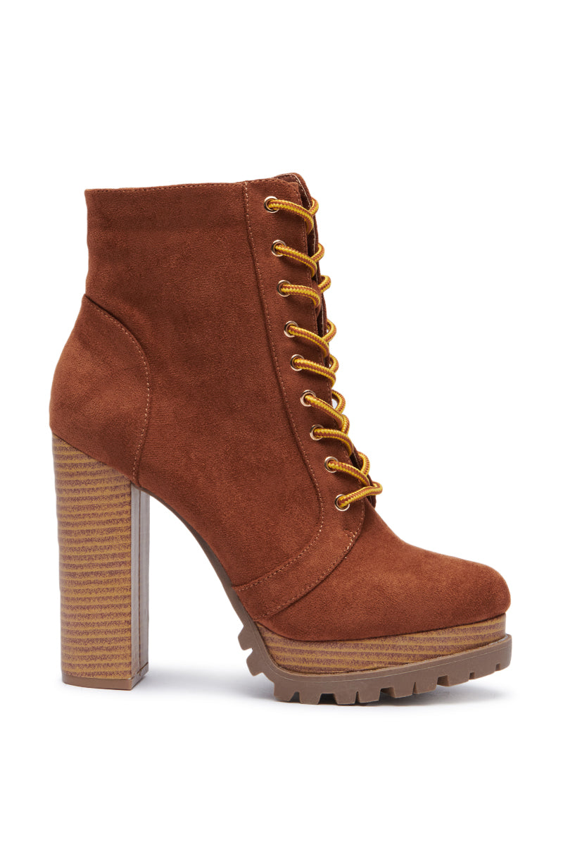 MONCLAIR SUEDE LACE BOOTIE