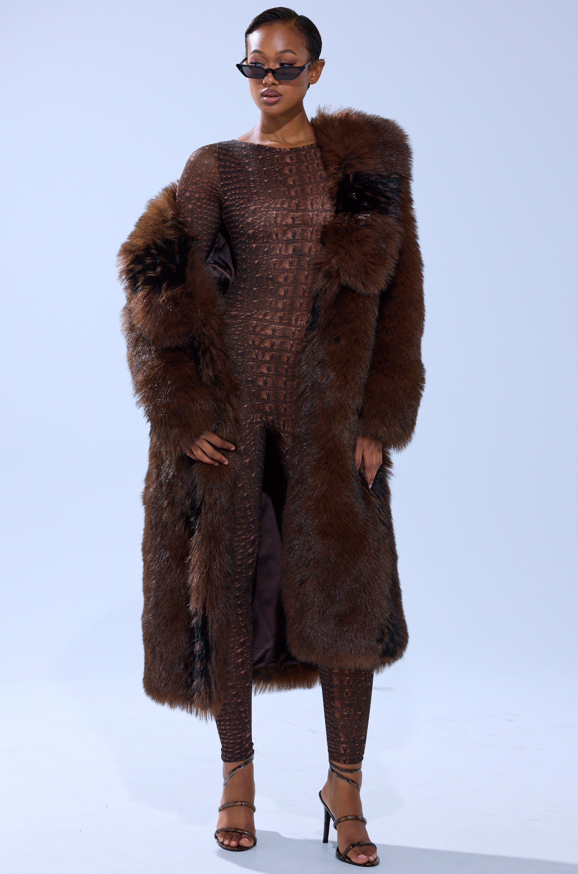 TELLURIDE FAUX FUR IN BROWN